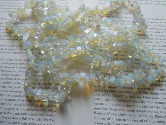8-12mm opal chip beads, nugget beads, irregular beads, 16" long.
