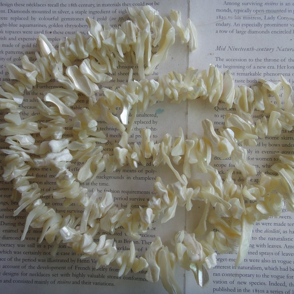 natural white shell chip beads, fring beads, 16 inch, 15-30mm, 100 beads