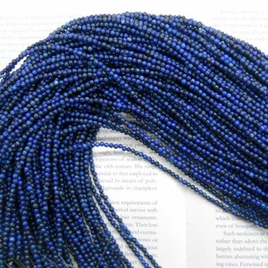 3mm natural Lapis Lazuli round beads, 15.5&quot; strand long