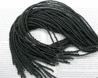 4mm lava round beads, 15.5" strand long