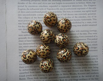 ベージュブラウン ヒョウ柄 ウッドビーズ 20 x 18 mm 12 ビーズ - Etsy 