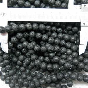 8mm lava stone round beads, 15.5 strand long image 1