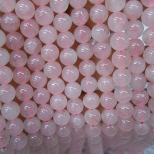4mm rose quartz round beads, 15.5 inch