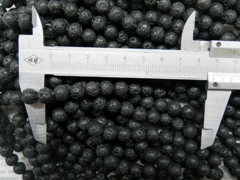 8mm lava stone round beads, 15.5 strand long image 2