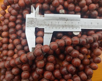 Nature near round premium rose wood beads, 15mm, 25 beads