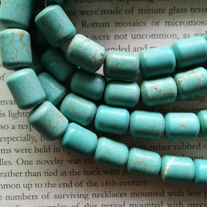 10 Howlith Türkis Rondell Perlen, Türkis Röhrenperlen. 30 Perlen