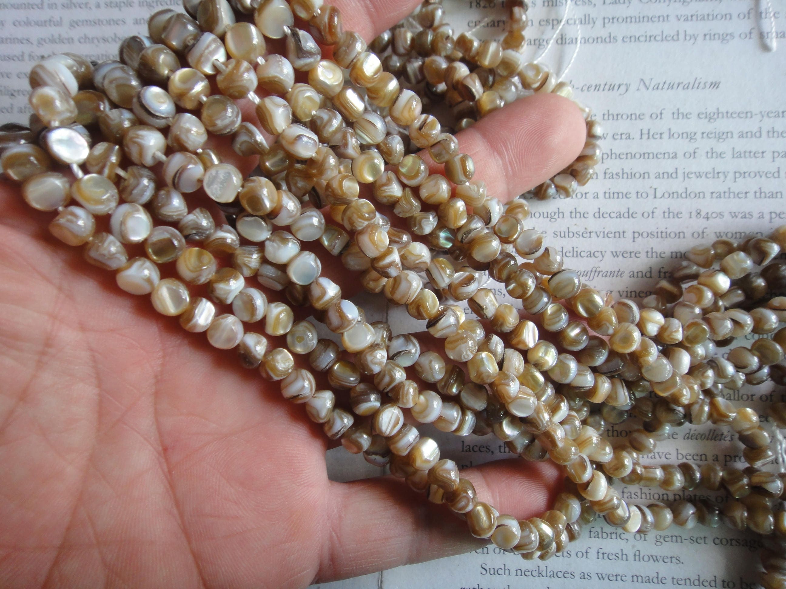 Freeform Natural Shell Beads, Near Round Mop Beads, 6mm, About 15.5 ...