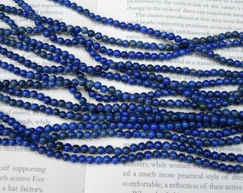 4mm Lapis Lazuli round beads, 15.5" strand long