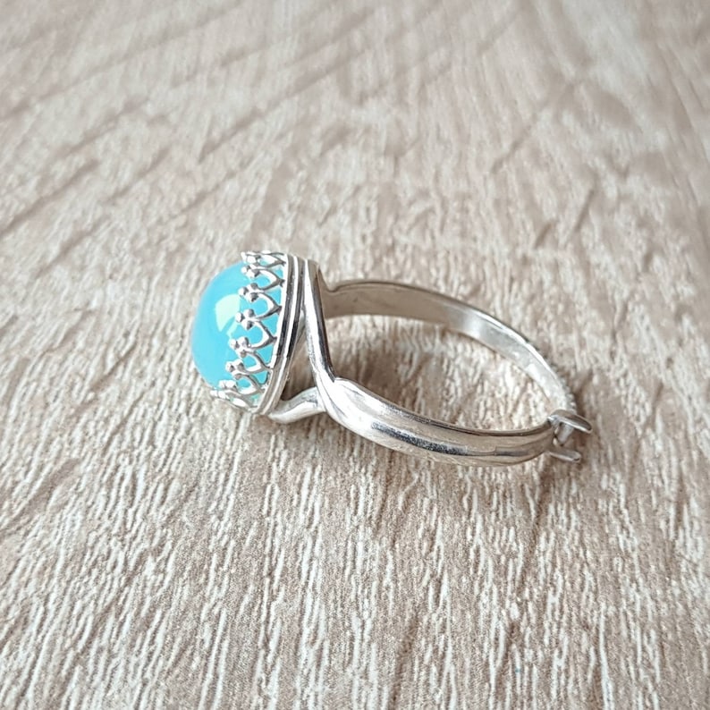 925 Sterling Silver Blue Chalcedony Ring Free Ring Size