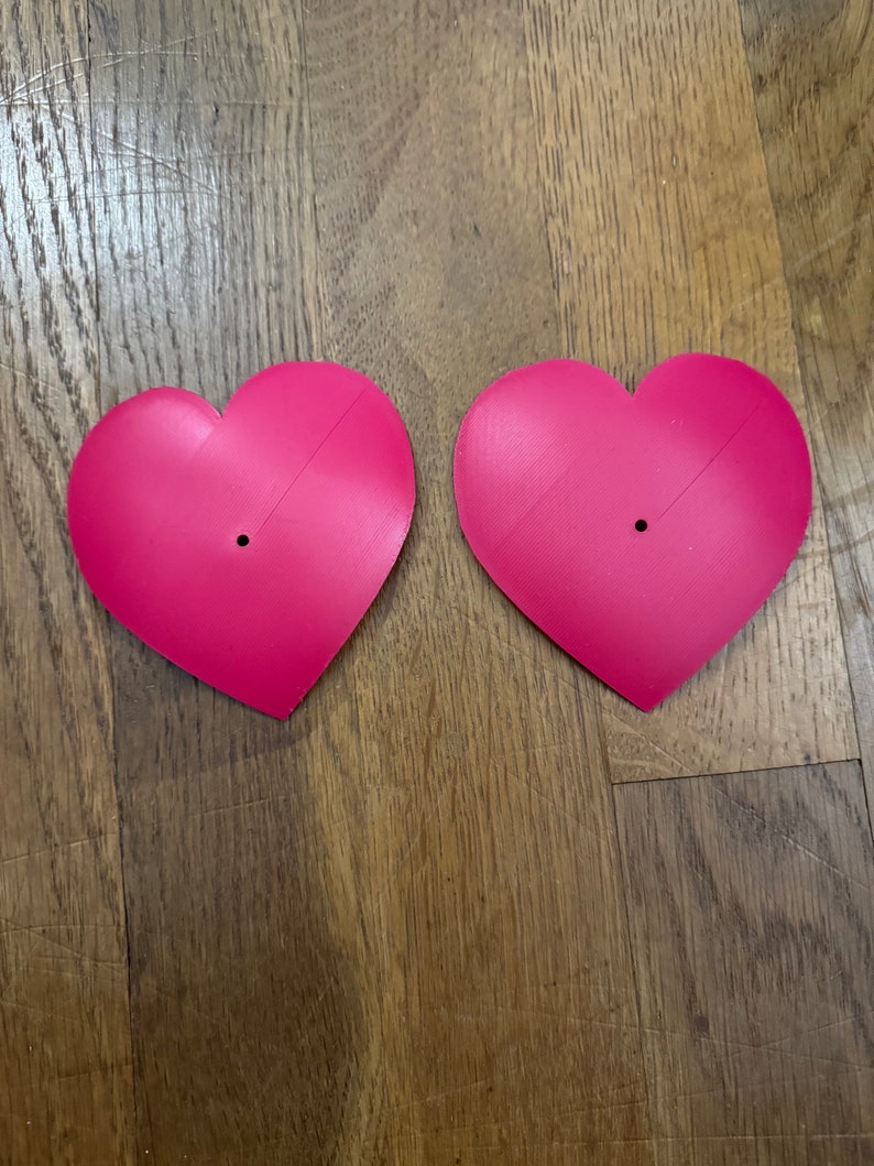 Heart Pastie with tassel hole Blanks 3D printed pasties hard base pasties tassel pasties image 2