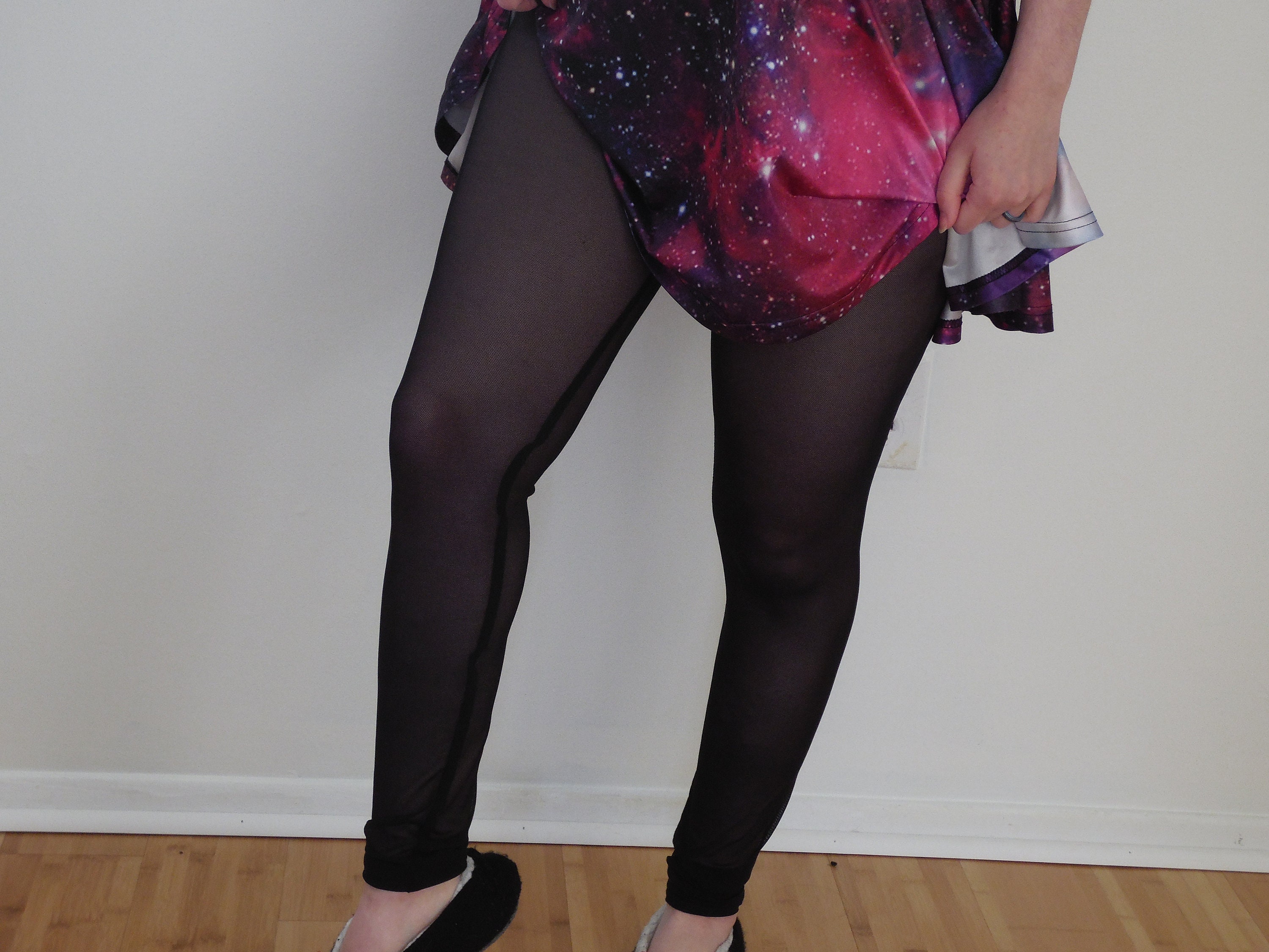 mesh footless tights