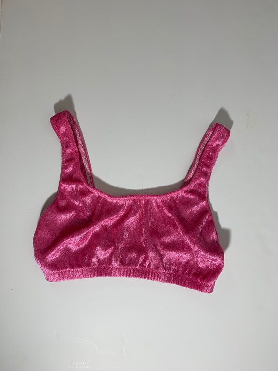 pink velvet bralette