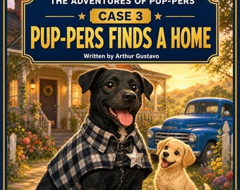Pup-Pers vindt een thuis, een e-book over adoptie van een reddingshond, voor kinderen van 3 tot 8 jaar.