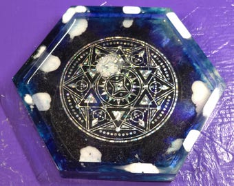 Handmade sacred geometry altar dish/jewelry catch-all tray