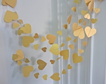 Valentines day, gold  heart garland  Wedding garland, Home decoration