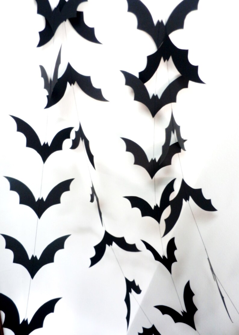 Halloween Garland, Bat Garland, Black Halloween Garland Etsy