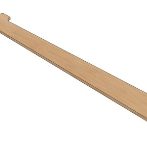 Op de afbeelding: Een houten knutselstokje met een T-vormig handvat. Het stokje is lichtbruin en heeft een gladde afwerking.