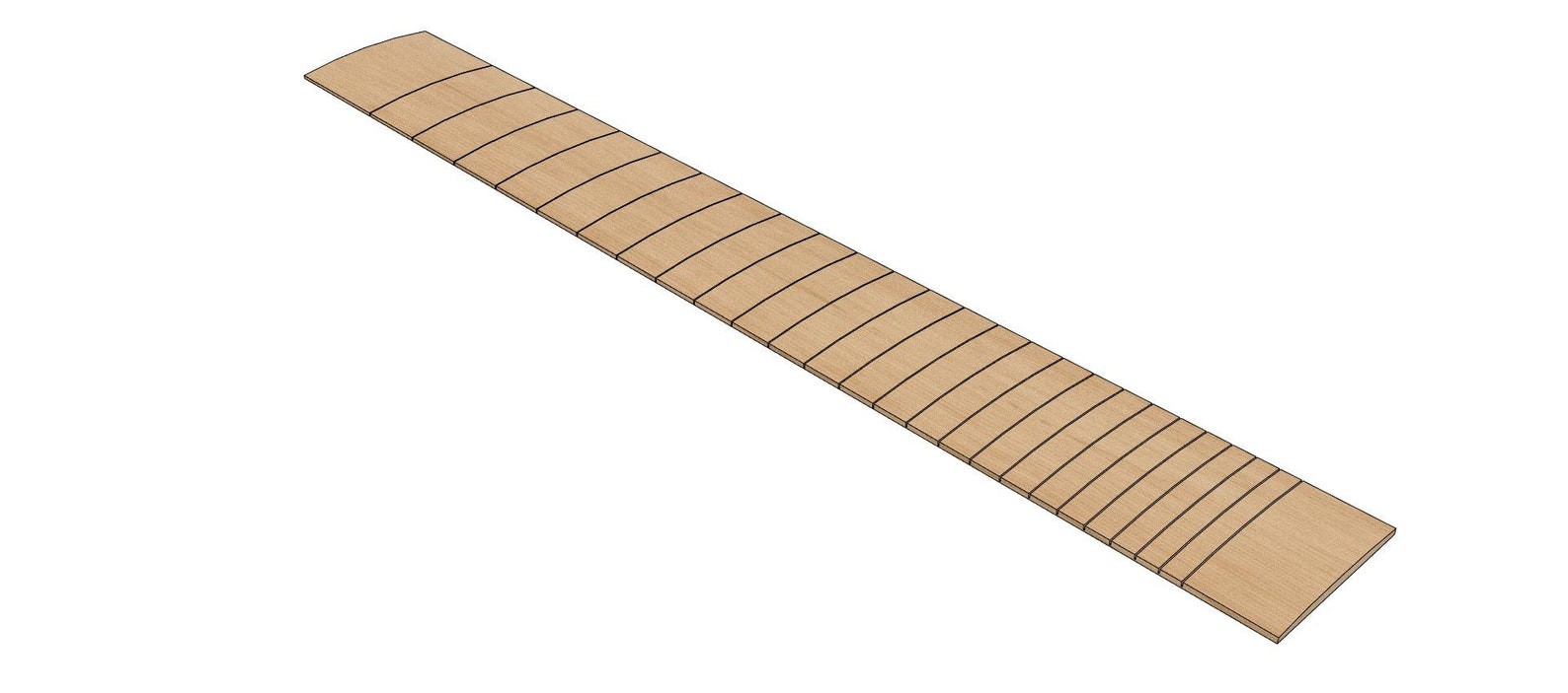 Universal 25.5F Scale Fretboard | 3D CAD Model (STEP F3D Fusion 360 ...