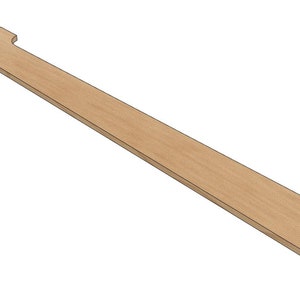 May include: A long, thin, wooden dowel with a T-shaped handle at one end. The dowel is light brown in color.