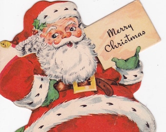 Vintage retro Santa Claus Christmas card digital download printable instant image clip art