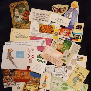 Lot of 50 piece vintage junk journal collage paper ephemera kit pack advertising stamp