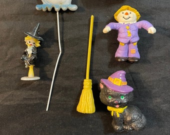 Destash lot of vintage plastic Halloween figurines ornaments Universal Toys ghost pick Russ black cat