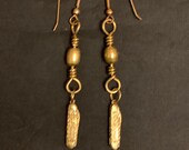 Brass fishing swivel jack knife charm pierced earrings