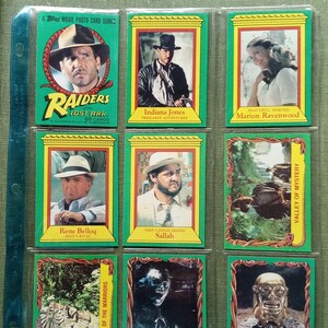 Vintage 1981 Topps Jäger des verlorenen Schatzes Film Foto Kartenserie Sammelkarten Set komplett