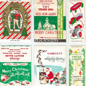 Vintage Weihnachtshölzer Streichhölzer Streichhölzer 5 Seiten digital download instant bild clip art