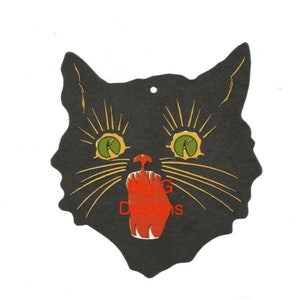Vintage Halloween die cut scary black cat digital download printable image clip art