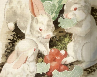 Vintage Bunny Rabbit Illustration: Children's Storybook Art (Digital Download)