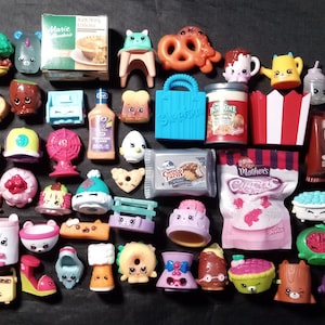 Destash lot of 45 Shopkins Mini Brands charms toys craft jewelry supplies