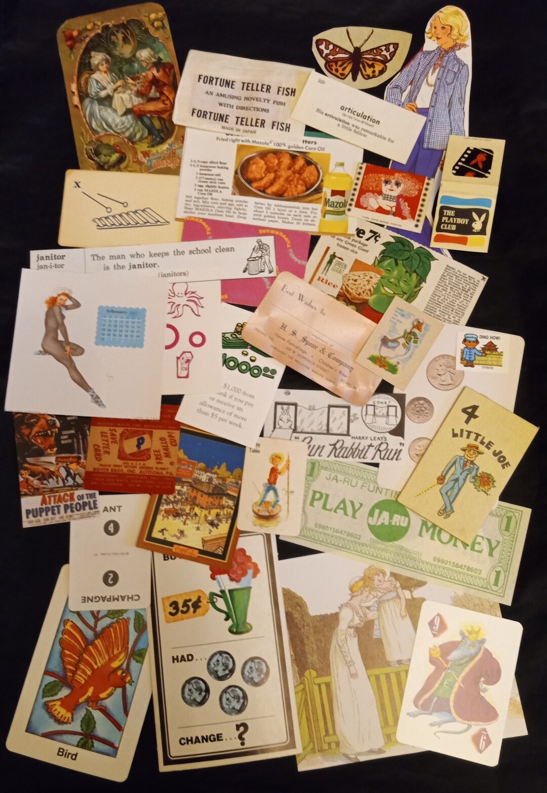 Lot of 50 Piece Vintage Junk Journal Collage Paper Ephemera Kit Pack ...