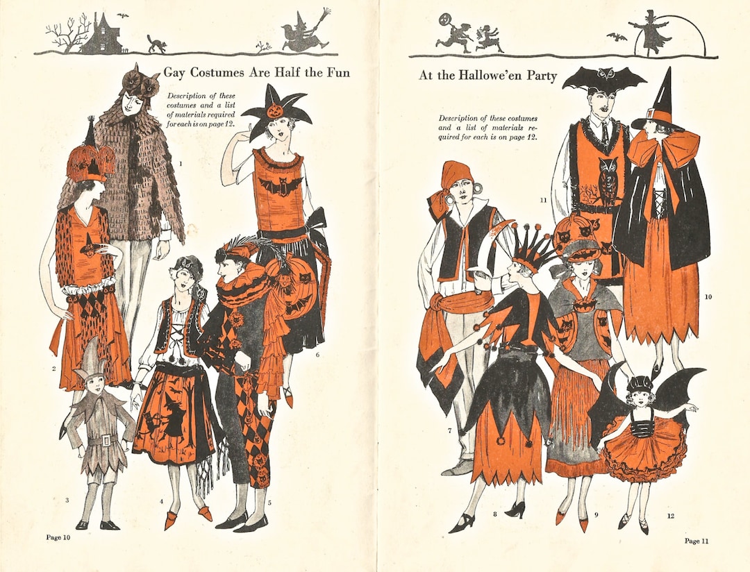 Vintage Halloween Dennison's Bogie Book Party Costumes Digital Download