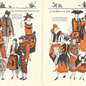 Vintage Halloween Dennison&#39;s Bogie Book party costumes digital download printable image 300 dpi