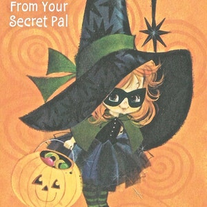 Vintage Halloween Witch Card: Printable JOL Clip Art (Digital Download)