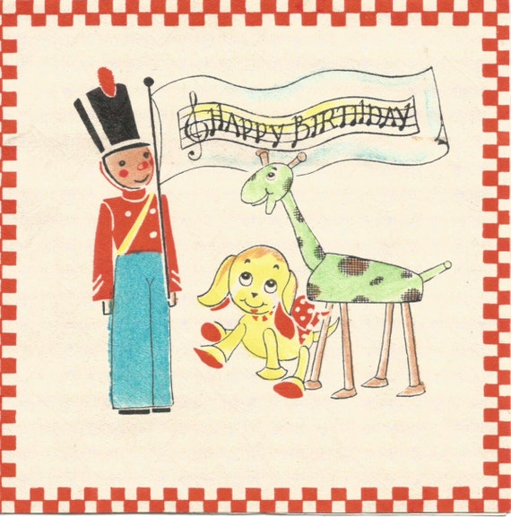 Vintage Retro Bambini Buon Compleanno Biglietto Di Auguri Etsy