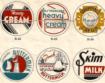 Vintage Art Deco Milk Cap Collage: Smith-Lee Co. (Digital Download)