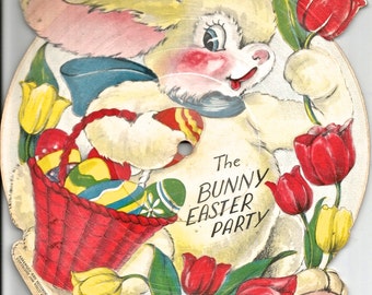 Vintage Easter bunny rabbit digital download digital art children's record clip art 300 dpi