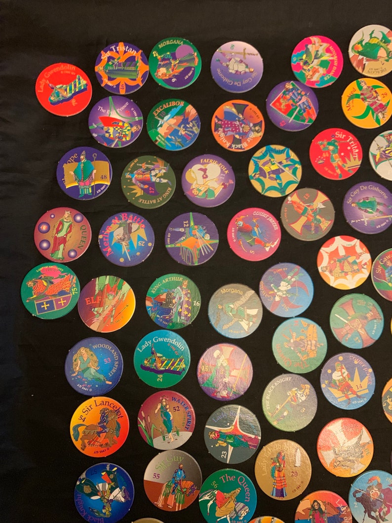 Text Pogs Vintage 1995 GT King Arthur Round Table Pogs Complete Set 162 - Etsy Canada