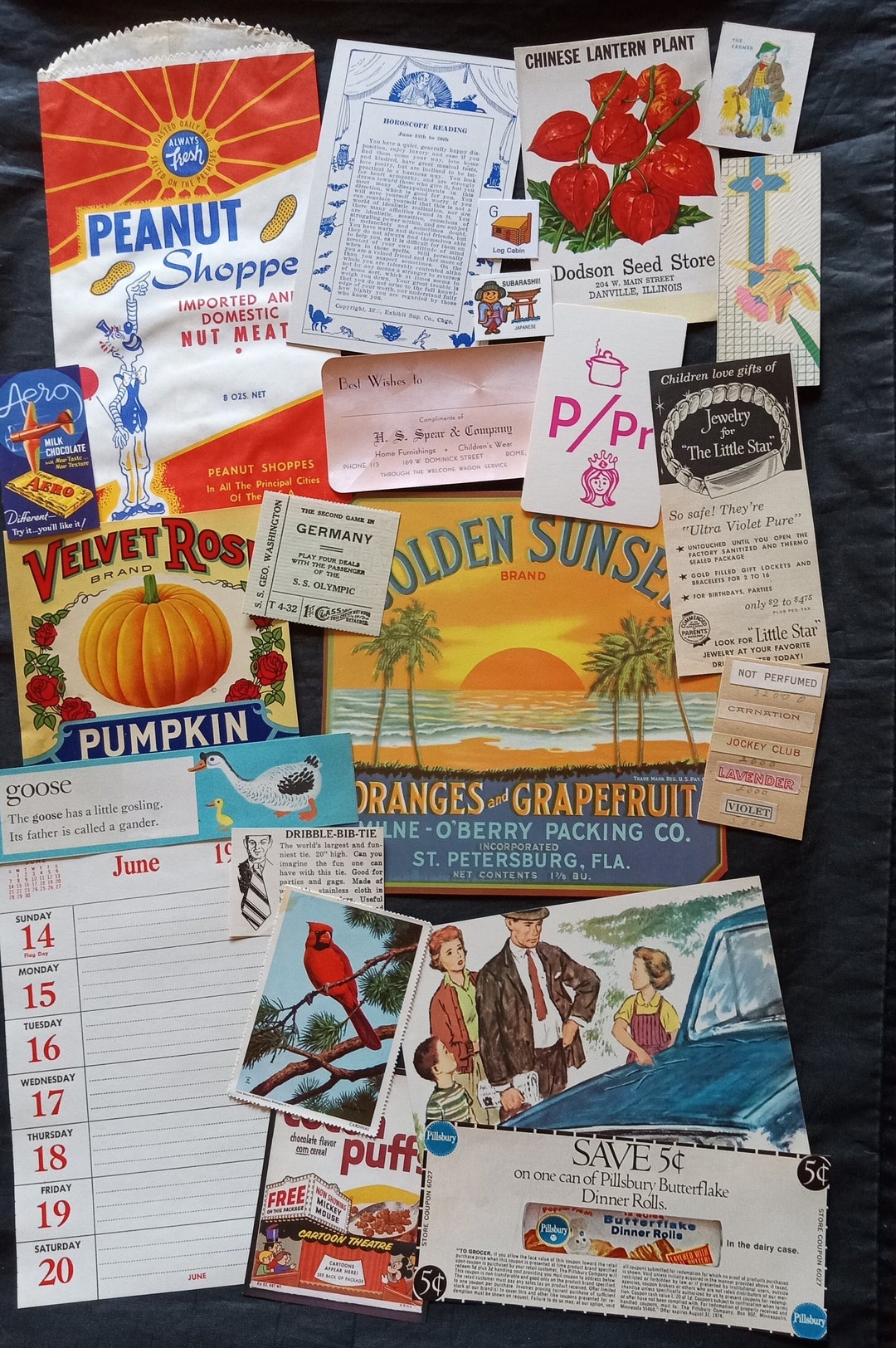 Lot of 50 Piece Vintage Junk Journal Collage Paper Ephemera Kit Pack ...