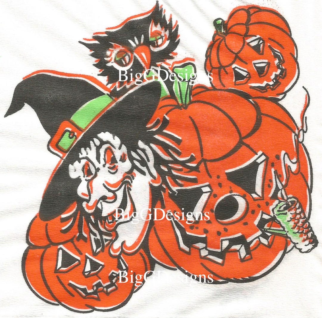 Vintage Halloween Witch Cat Image: Pumpkin Jack O' Lantern Napkin ...