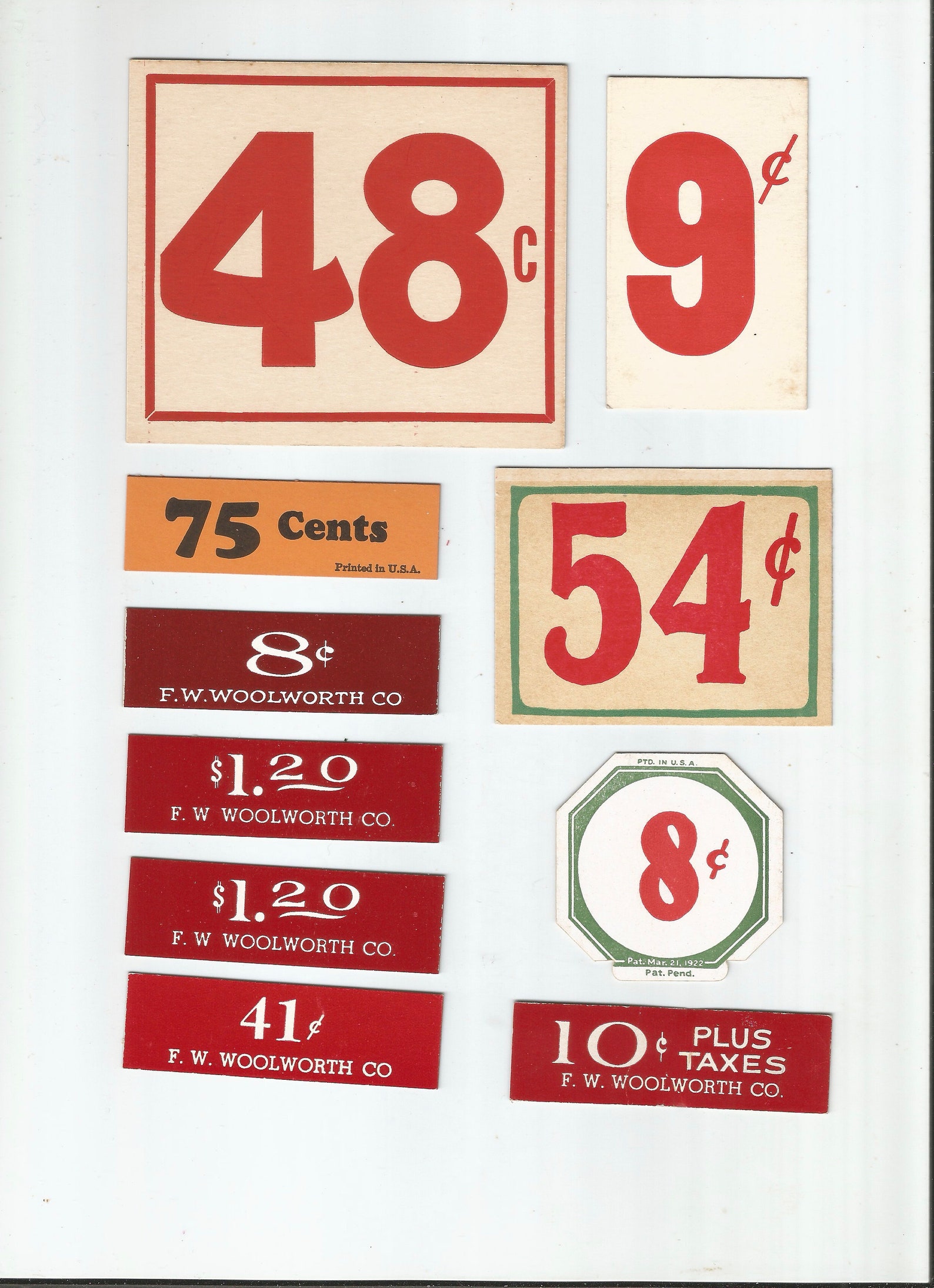 Three pages vintage sales price tag sticker Woolworth Etsy