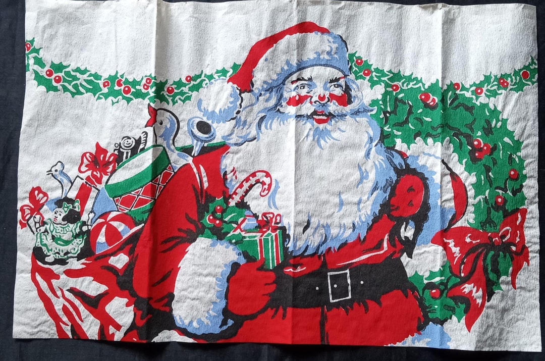 Dennison Santa Crepe Paper Christmas Banner Remnant Portion - Etsy