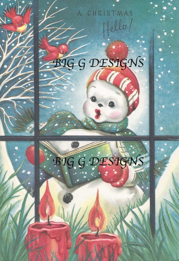 Biglietti Auguri Di Natale Hello Kitty.Vintage Natale Ciao Biglietto D Auguri Canta Pupazzo Di Etsy