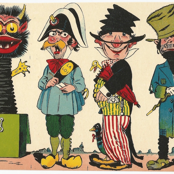Twenty vintage French game comic humorous characters Les Cubes Amusants digital download printable instant image clip art