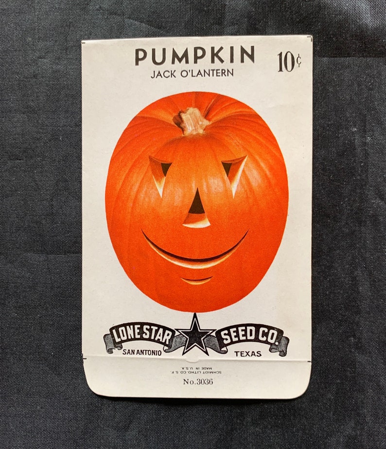 Vintage Halloween Jack O' Lantern Pumpkin Seed Packet JOL Etsy