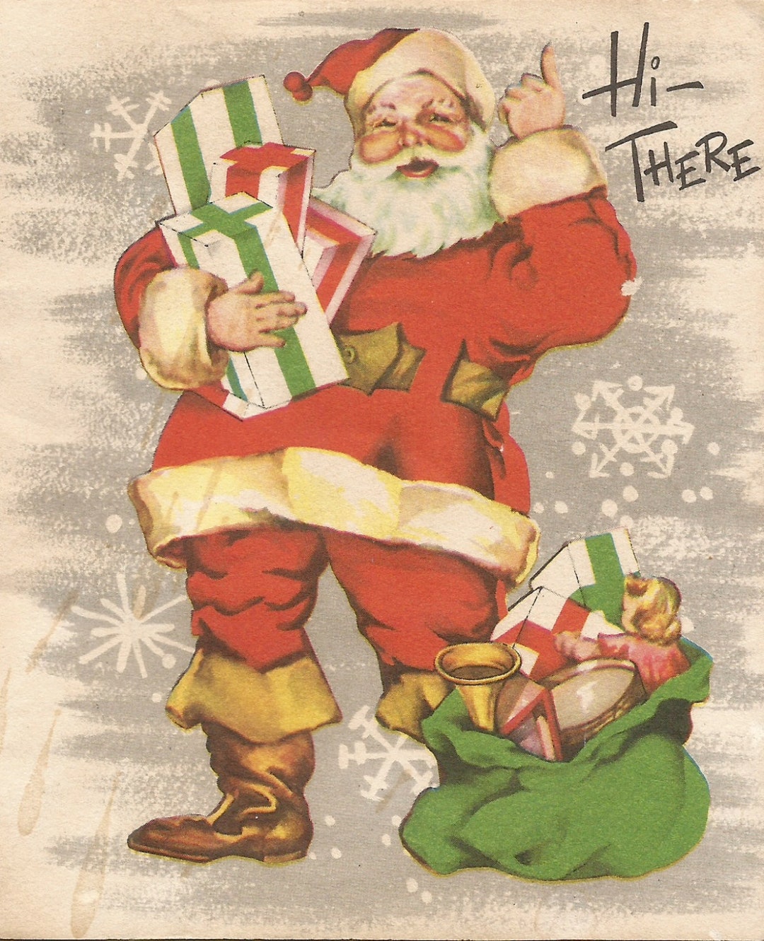 Vintage Retro Santa Claus Christmas Card Digital Download Printable Instant Image - Etsy
