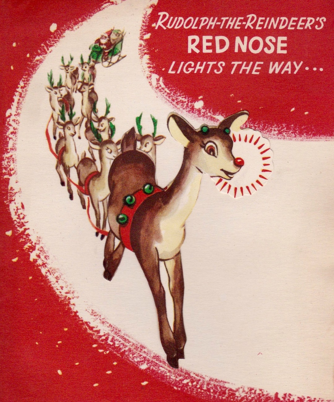 Vintage Rudolph Christmas Card: Retro Printable Image (digital Download ...