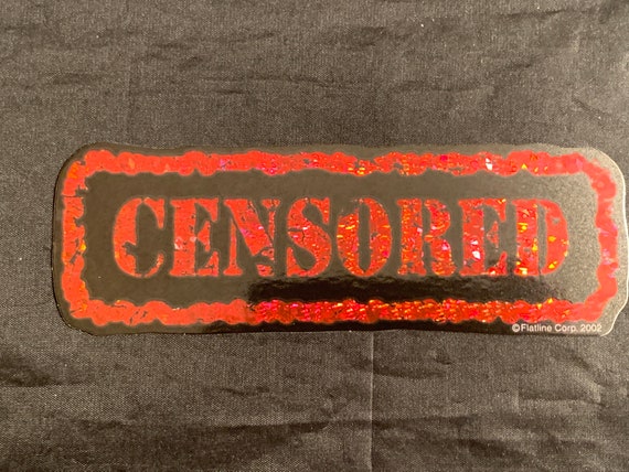 Vintage Metal Foil Censored Sticker Etsy